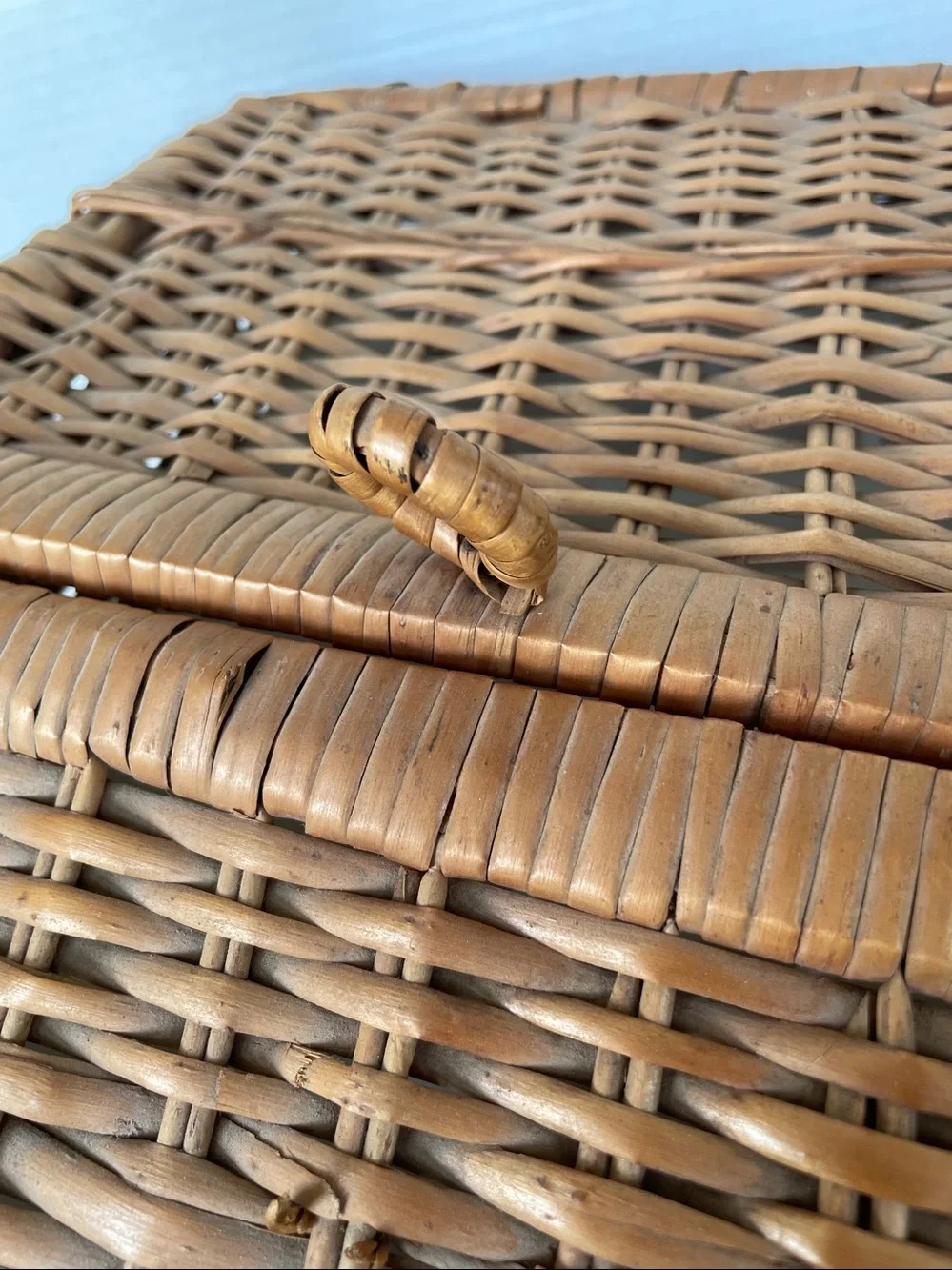 Vintage Wicker Sewing Basket plastic tray
